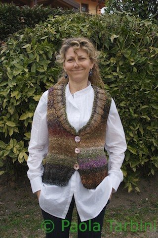 Modello Gilet - Filato Noro Iro - Fronte
