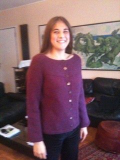 I Top-down dei Corsi Avanzati in Knit-House:<br />
<br />
Yoke Garter Stitch Cardigan in New Lanark Heater Blends, colore Bramble.
