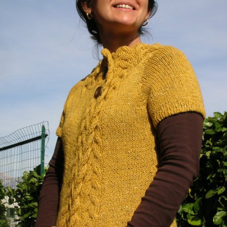 I Top-down dei Corsi Avanzati in Knit-House:<br />
<br />
Rosamund&#39;s Cardigan, fatto da ninalou in Madil Loden.<br />
